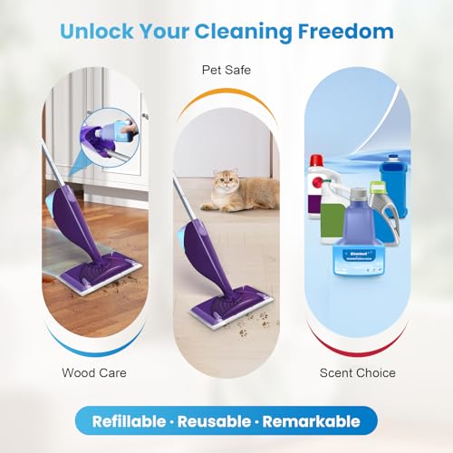 Bisenkud Refillable Bottle for Swiffer® Wet Jet™ Mop - 500ml /17 FL OZ - Leak-Proof HDPE Solution Bottle, Empty，Not for Power mop