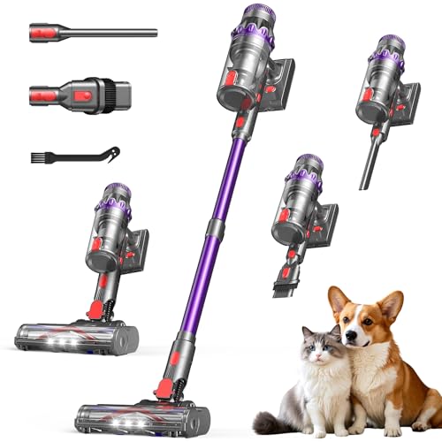 FEPPO Cordless Vacuum Cleaner, Powerful Vacuum Cleaners for Home with 70Mins Runtime, Touch Screen, Self-Standing, Anti-Tangle Stick Vacuum Cordless, Wireless Vacuum for Hardwood Floor/Carpet/Pet Hair