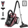 EDLOENS Canister Vacuum Cleaner, 45Kpa 1600W Bagless Canister Vacuum, 4Qt Large Dust Cup, Variable Speed Control, 5 Tools, Lightweight Canister Vacuum for Home, Pet, Carpet, Hard Floor, Red