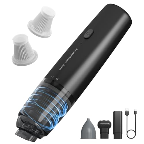 A9life Handheld Vacuum Cordless, Car Vacuum Portable with 2 Suction Modes, Blow & Suction 2-in-1, Mini Vacuum Cleaner Rechargeable for Car, Home, Pet Hair, Office, Desk, Keyboards (Black)