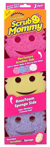 Scrub Mommy Kitchen Sponges - Dual-Sided Dish Sponges for Scrubbing - Non-Scratch Cleaning Sponges for Washing Dishes, Bathroom & Multi-Surface Cleaning - Online Exclusive (3 Count)