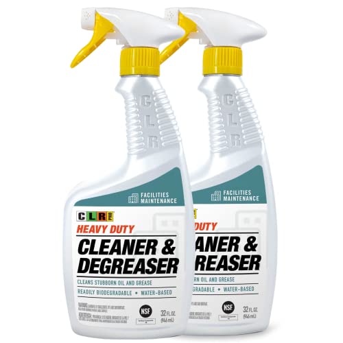 CLR PRO Heavy Duty Multi Surface Industrial Cleaner and Degreaser - Lifts Grease, OIl, Food Residue and Grime with a Foaming Spray, 32 Ounce Bottle (Pack of 2)