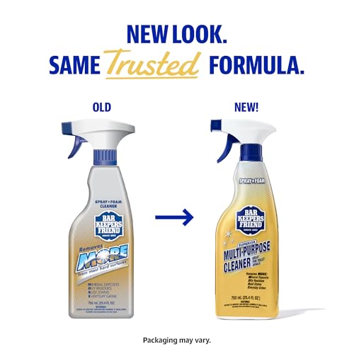 Bar Keepers Friend Soft Cleanser 26 oz + Spray & Foam Multipurpose MORE Spray Cleaner 25.4 oz, Multi Purpose Cleaner Bundle, Removes Grease, Rust Stains, Soap Scum & More in Home & Outdoors