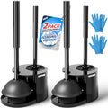 FORASTO 2Pack 2 in 1 Toilet Brush and Plunger Set, Extended Handle Plunger,Toilet Bowl Brush Plunger Set,Bathroom Cleaning Tools,Toilet Brush Plunger Combo,Cleaning Brush,Cleaning Supplies