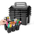 Find Scrapblooms 6 Pack Plastic Classroom Caddy For School,Kidsroom,Pencil Holder,Portable Art Craft Caddy Organizer With Handle,Cleaning Caddy Organization For Shower Room（Black