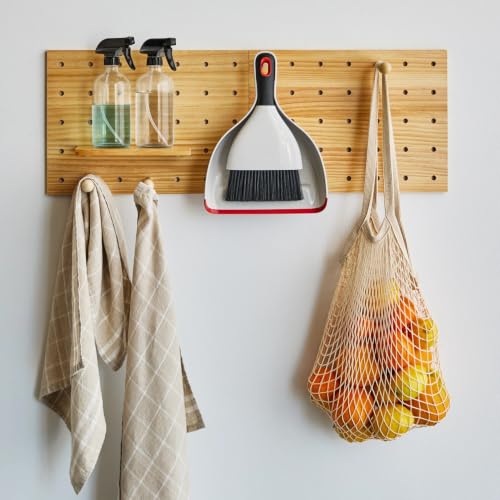 OXO Good Grips Dust Pan And Brush, 12 X 9, 2" Handle, Plastic, White