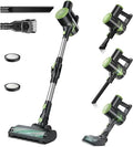 PRETTYCARELIFE Cordless Vacuum Cleaner, Lightweight Stick Vacuum Cleaner, 6 in 1, Self-Standing with Powerful Suction, 180° Bendable Wand Rechargeable Cordless Vacuum for Hardwood Floor (Green)