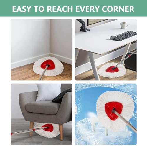 [ 5 Pack ]Mop Heads Replacements, Spin Mop Replacement Head Deep Cleaning Machine Washable and Easy-to-Replace,Spin Mop Refill Replacement Head 100% Microfiber,Mop Head Compatible with O Ceda EasyWrin