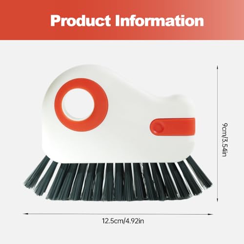 2 in 1 Groove Cleaning Brush Window Track Cleaning Tools, 2024 New Hard Bristle Crevice Cleaning Brush with Hidden Scraper, Shutter Door Window Track Kitchen Cleaning Brushes Kit (2, Orange)