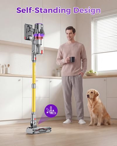 Coovy SU7 Ultra Cordless Vacuum Cleaner, 55KPa/650W 80Mins Runtime Powerful Suction Stick Vaccum for Whole-House Cleaning, Self-Standing Anti-Tangle Vac for Hard Floors Carpet Pet Hair, Ultra Version