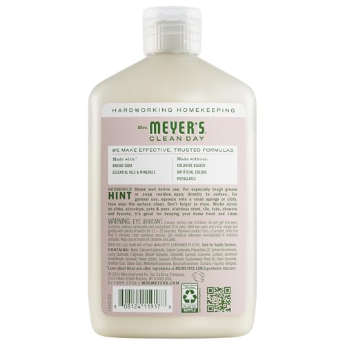 MRS. MEYER'S CLEAN DAY Baking Soda Cream Cleaner, Cuts Grease, Scratch-Free Polish, Apple Blossom, 16 Fl Oz, Pack of 1