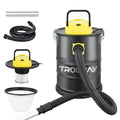 TROURAY Fireplace Ash Vacuum Cleaner, 2.6 Gallon Heat Resistant Lightweight Canister Vacuum Cleaner with 800W Powerful Suction Blowout for Fireplaces, Pellet Roasters, Woodstoves Pellet Ash Vacuums