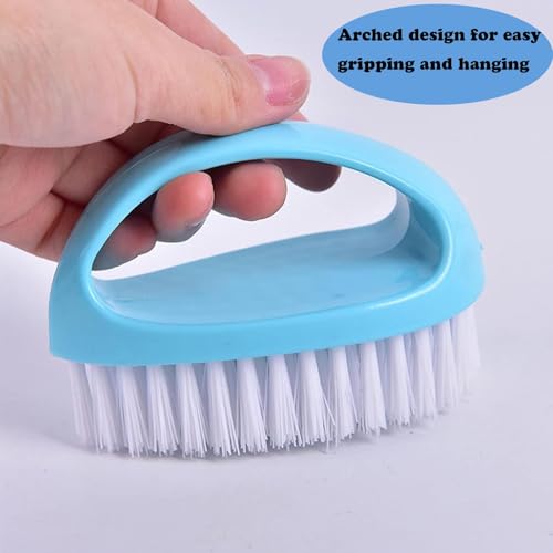 2 Pack Scrubbing Brushes for Cleaning, Heavy Duty Scrub Brush Nylon Stiff Bristles,Scrubber Cleaner Brush for Bathroom,Showe,Sink,Kitchen,Bathtub,Floor,Multi-Purpose Cleaning Brush (Green+Blue)