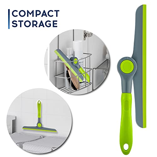 DSV Standard 10" Heavy Duty Green, Grey Window Cleaning Squeegee, Handheld Squeegee for Glass Doors, Windows, Car Windshields & More