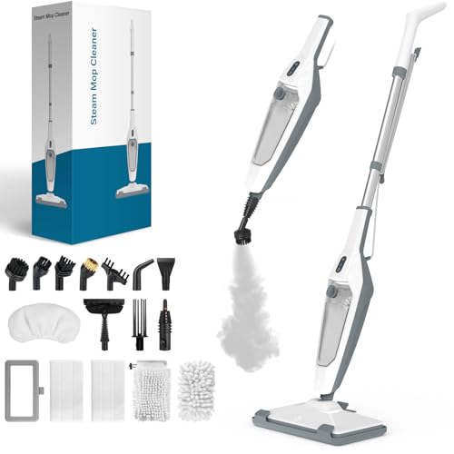 PEEH Steam Mop for Floor Cleaning, 12 in 1 Handheld Steam Cleaner for Home, Floor Steamer for Hardwood Windows Tile Laminate Shutter & Clothes with Attachments (grey)