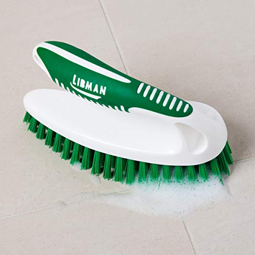 Libman Commercial 57 Power Scrub Brush, Polypropylene, 7" x 2.5" scrubbing Surface, Green and White (Pack of 6)