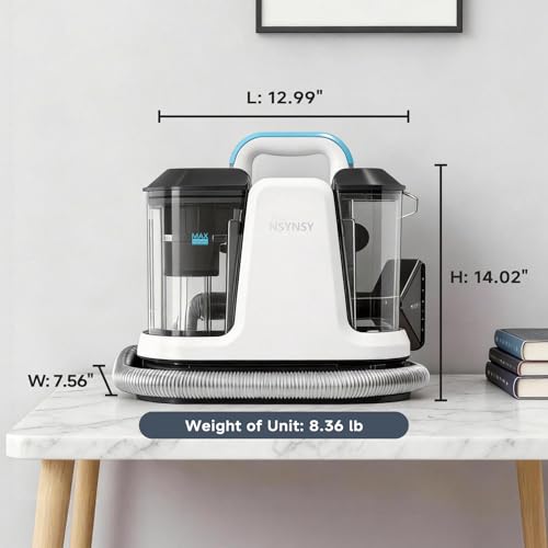 Upholstery Cleaner Machine & Carpet Cleaner | Portable Spot Cleaner with Strong Suction and Scrubbing Brush for Pet Stains, Spills on Couches, Rugs, Mattresses, Car Interiors (White)