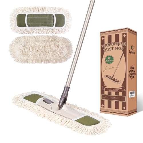 Eyliden Dust Mop, 2 Microfiber Pads, Home Commercial Cleaning, Quick Swap