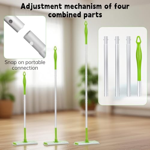 Mop Handle Compatible with Swiffer, Green Extra Long Detachable Mop Handle for Swiffer Dry & Wet Mops, Easy to Install & Replace