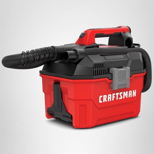 CRAFTSMAN V20 Cordless Vacuum Cleaner, Shop Vac Wet/Dry, 2 Gallon, 7ft Hose, Bare Tool Only (CMCV002B)