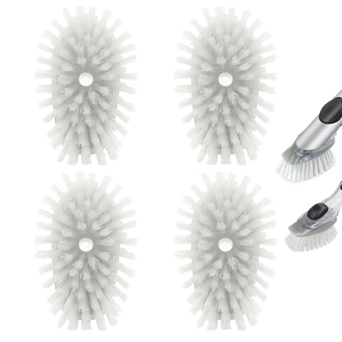 Brush Refills for OXO Dish Brush - 4 Pack Dish Brush Cleaning Soap Dispensing Head Replacement for Scrubber(Grey)