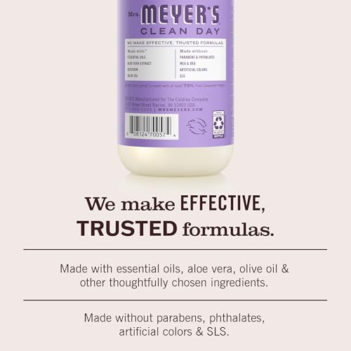 MRS. MEYER'S CLEAN DAY Hand Soap,Lilac Scent, 12.5 Fl Oz Bottle