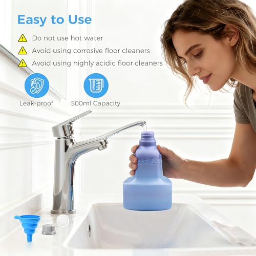 Ndoge Replacement Bottle for Swiffer® Wet Jet™ Mop, Refillable, 500 ML Leak-Proof HDPE Refillable Bottle, 17 FL OZ Solution Bottles, Empty Bottle No Cleaning Solution