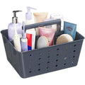 Lifewit Shower Caddy Portable, Plastic Bathroom Organizer with Handle and Holes, Hard Cleaning Basket for Toiletry Storage, College Dorm Essentials, Slate Blue, 1 Pack