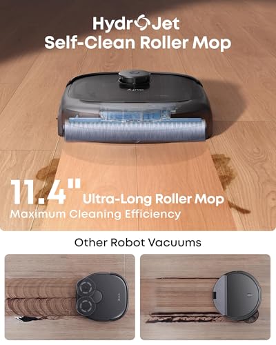 eufy Robot Vacuum E25, 20,000 Pa Suction,HydroJet Always-Clean Roller Mop, All-in-One Robot Vacuum and Mop Combo, Edge-to-Corner Cleaning, Zero-Tangle Design, AI Obstacle Avoidance (Upgraded)