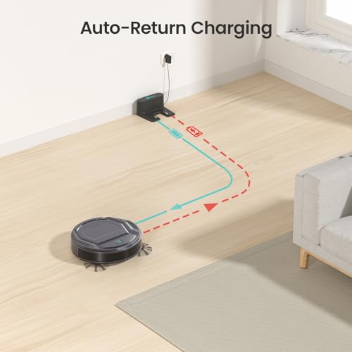 Lefant M210P Robot Vacuum Cleaner, 4000pa Suction, 200 Mins Runtime, Super Thin, Quiet, Self-Charging, Ideal for Pet Owners, Multi Surface Cleaning, APP/WiFi/Alexa Control, Gray