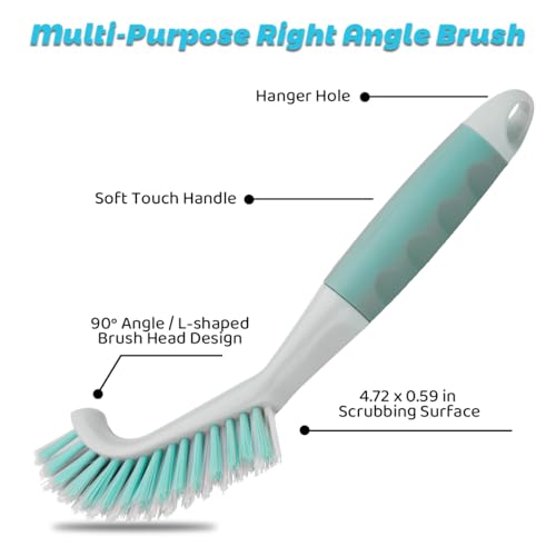 3 Pack Scrub Brush Set, Heavy-Duty Scrub Scrubbing Brushes for Cleaning, Grout Brush with Stiff Bristles Cleaning Brush for Bathroom, Bathtub, Kitchen, Floor, Tub, Tile, Sink