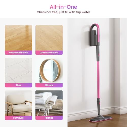 Schenley Steam Mop Cleaner with Detachable Handheld Steamer for Cleaning Hardwood, Laminate Floor, Tiles and Grout, with 14-in-1 Multi-purpose Accessories and Washable Microfiber Pads
