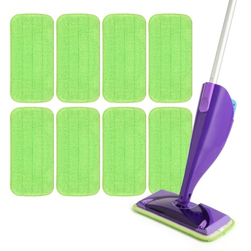 MABUBU Reusable Mop Pads Refills for Swiffer WetJet, 8 Pack Microfiber Cleaning Pads 11.5" x 5.5", Washable Wet & Dry Mop Heads for Hardwood, Tile, Laminate Floors, Replacement Pads