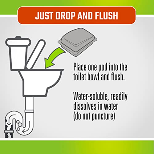 CLR Septic System Treatment Pods, Hassle-Free, Dissolvable and Easy to Flush, Formulated with Biobased Ingredients, Helps prevent Clogs and Build-up, 6 Month Supply