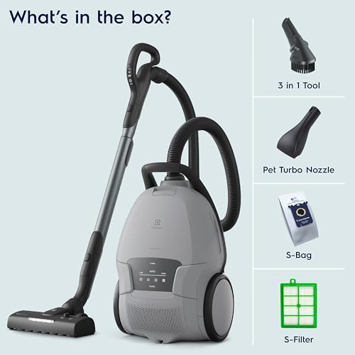 Electrolux Ultimate800 Bagged Canister Vacuum with LED Lights, HEPA Filtration, 21 Foot Cord, 3 in 1 Attachment Nozzle and 4 Position Storage Options