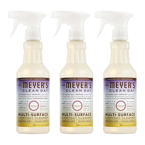 MRS. MEYER'S CLEAN DAY Multi-Surface Everyday Cleaner, Compassion Flower Scent, 16 Fl Oz Bottle - 3 Pack