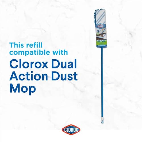 Clorox Ready Flip Spray Mop Refill Pad Machine-Washable Dual-Use Chennille & Microfiber Head, Blue