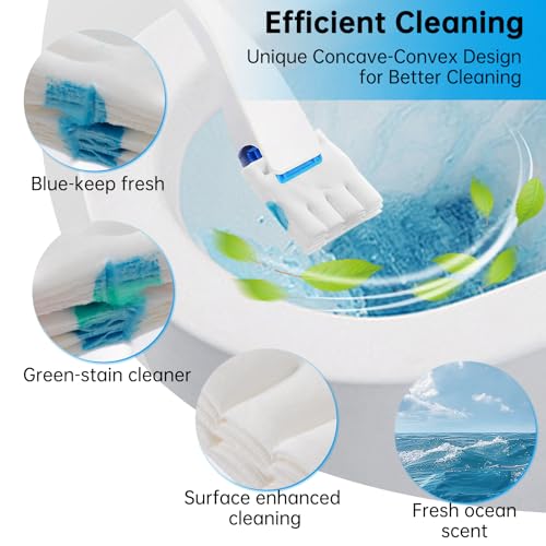 24 Pack Flushable Refills Compatible with Scrubbing Bubbles Toilet Bowl Brush, Disposable Cleaner Refills Pads for Scrubbing Bubbles Toilet Wand, Toilet Brush Refill Accessories (Only Pads)