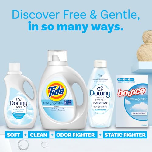 Tide Free & Gentle Liquid Laundry Detergent, 100 Loads, 132 fl oz, Tide Laundry Detergent, Clean Laundry Detergent