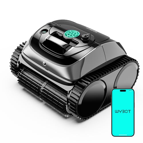 2026 Upgrade WYBOT C1 Cordless Robotic Pool Vacuum for Inground Pools, Above Ground Smart Pool Cleaner 4-in-1 Wall & Waterline Cleaning Up to 1,621 sq.ft, 150mins App Conrol Navigation, Gray Green