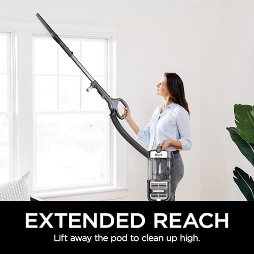 SHARK UV730 Navigator Lift-Away Upright Vacuum, PowerFins HairPro Self-Cleaning Brushroll, HEPA Filter with Anti-Allergen Technology, LED Headlights, Swivel Steering, Gray