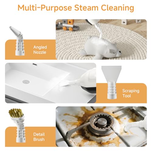 Steam Mop for Floor Cleaning, Multi-Purpose Steam Cleaner with Handheld Steamer & Accessories, Deep Cleaning Floor Steamer for Hardwood and Tile, Pet-Friendly Steam Mop for Home