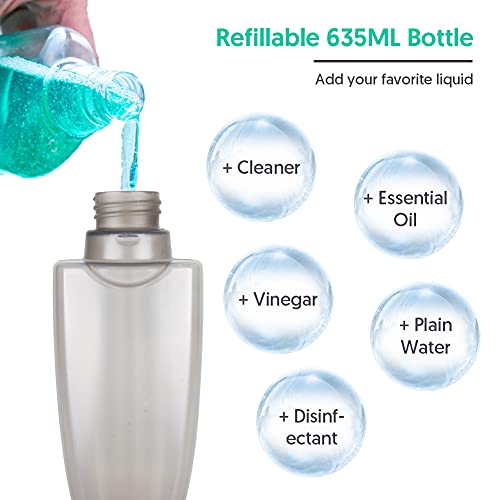Spray Mop for Floor Cleaning, TINA&TONY Microfiber Hardwood Dry Wet Kitchen Mop with 3 Washable Pads & 635ML Refillable Bottle, Dust Mop with Sprayer for Laminate Tile Vinyl Floors, Green