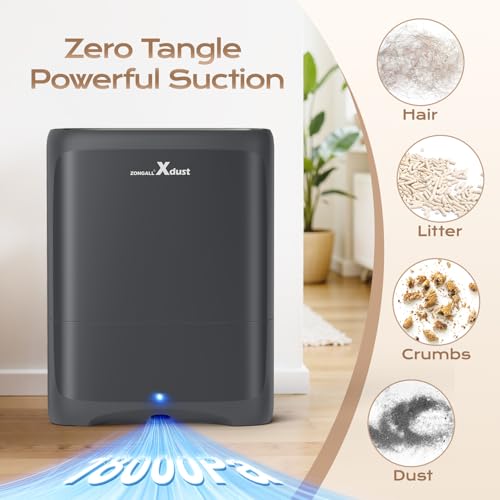ZONGALL Touchless Vacuum Automatic Dustpan with Extra Filter, Hair Vacuum for Salons Pet Hair Food Dirt Home Kitchen, 6L Large Capacity Electric Dustpan Canister Vacuum Cleaner, 18000Pa Strong Suction