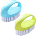 2 Pack Scrubbing Brushes for Cleaning, Heavy Duty Scrub Brush Nylon Stiff Bristles,Scrubber Cleaner Brush for Bathroom,Showe,Sink,Kitchen,Bathtub,Floor,Multi-Purpose Cleaning Brush (Green+Blue)
