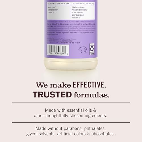 MRS. MEYER'S CLEAN DAY Multi-Surface Everyday Cleaner, Lilac Scent, 16 Fl Oz Bottle