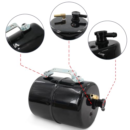 LVOUP Vacuum Reserve Canister 5 in D x 7 in L Steel Black Finish