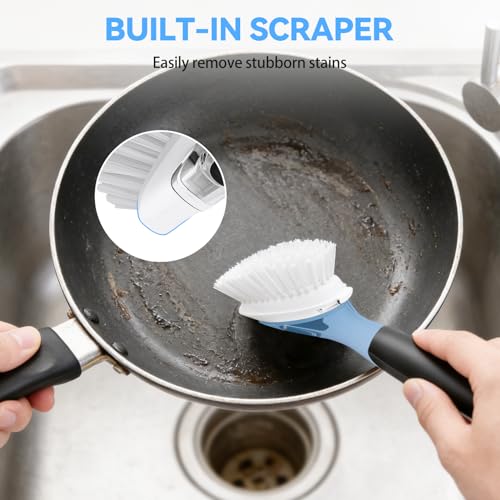 Dish Brush Refills 4 Pack, White Replacement BrushHeads Compatible with OXO Dish Brush & OXO DishScrubber