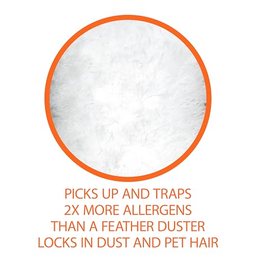 Amazon Basics 360° Heavy Duty Duster Kit with Extendable Handle and 6 Microfiber Plumes Refills for Pet Hair