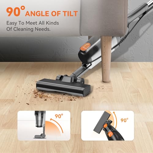 Vazone R6X Corded Stick Vacuum Cleaners for Home, 20Kpa Powerful Suction Stick Vacuum with 16Ft Cord, 2 in 1 Lightweight Handheld Vacuum Cleaner for Hardwood Floor Pet Hair